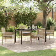 Tuin eettafelset poly rattan 4 personen beige
