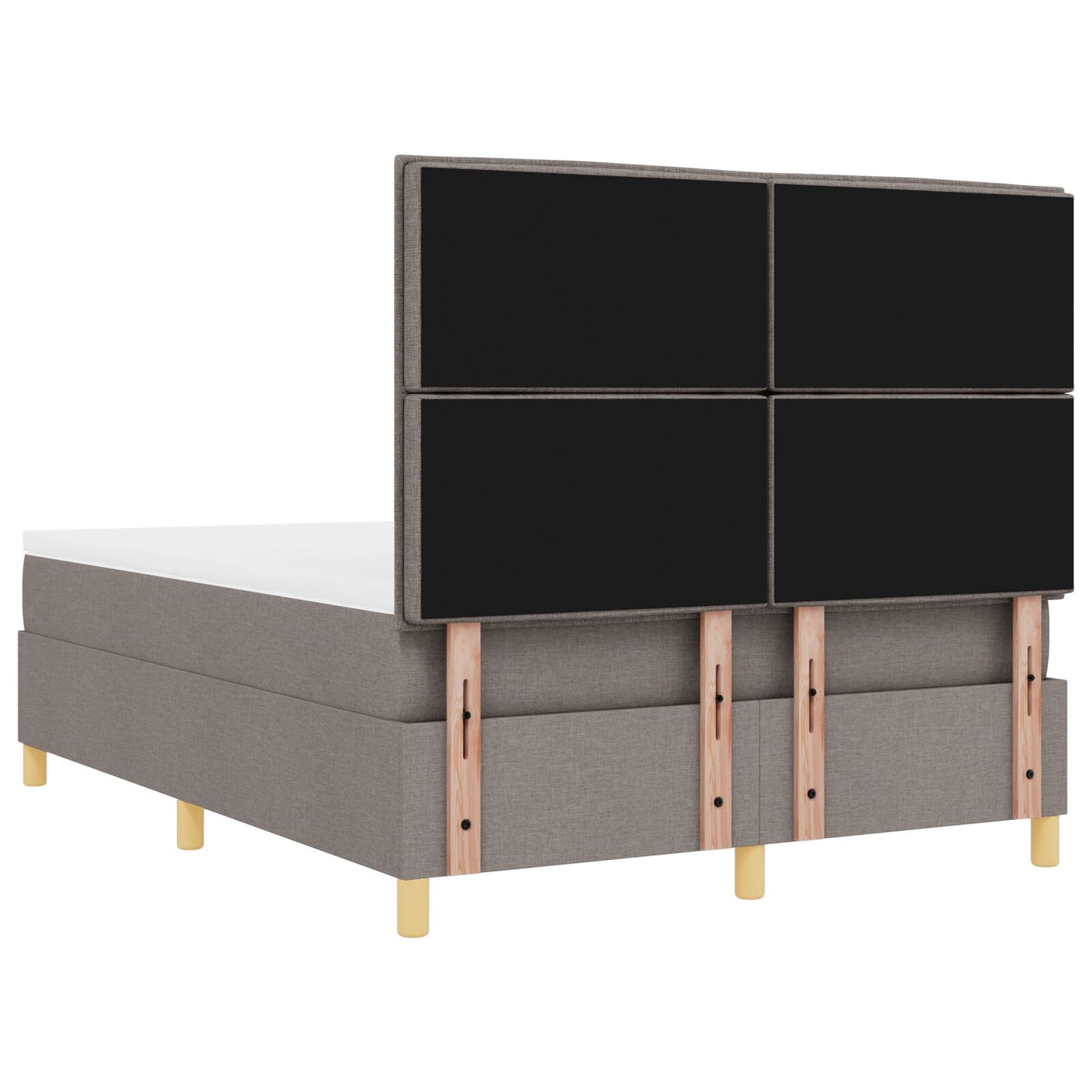 Boxspringbed Met Matras Taupe 140X200 Cm Stof Blauw
