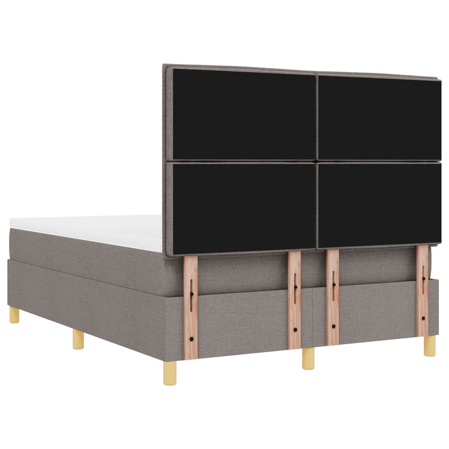 Boxspringbed Met Matras Taupe 140X200 Cm Stof Blauw