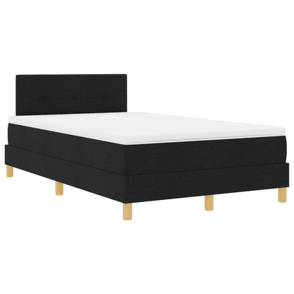 Boxspringbed Met Matras Stof Zwart 120 x 200 cm Knopen tufted