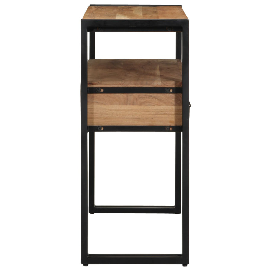 Console Tafel Zwart En Metaal 90 x 33 x 75 cm Massief acaciahout