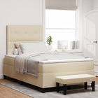 Boxspringbed 120x200 cm crème stof