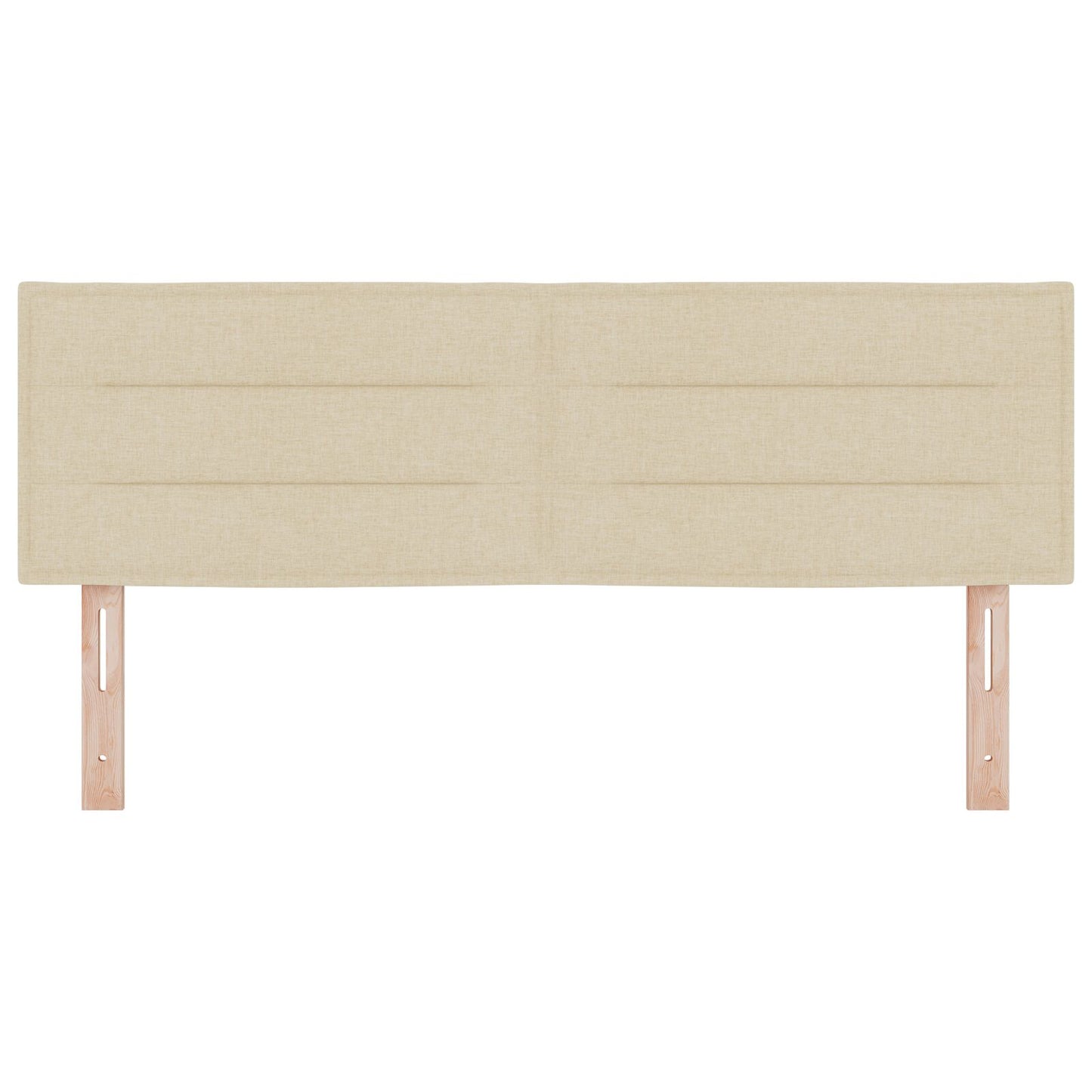 Hoofdbord Met Lijnenontwerp Stof Crème 140 cm Laag hoofdbord