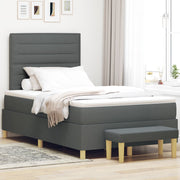 Boxspring bed 120x190 cm donkergrijs stof