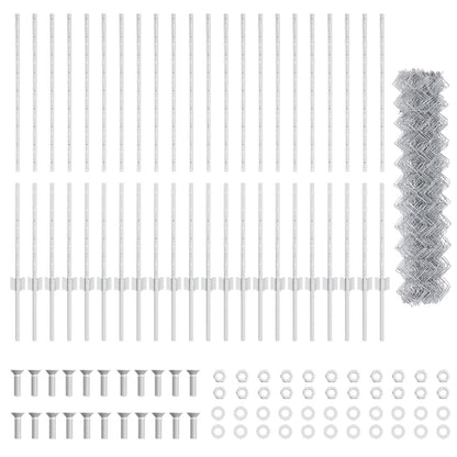 Kettinglink Hek Met 44 U Posts Zilver 1.2M X 25M Staal
