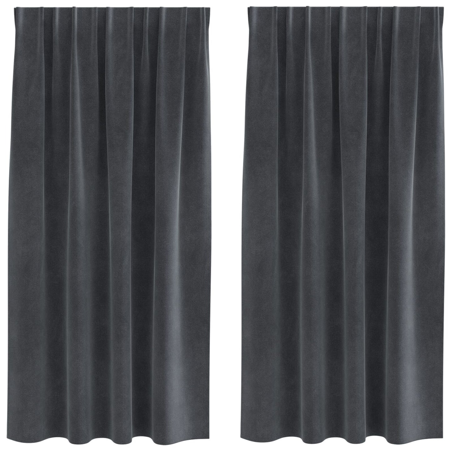 Zwarte-Out Gordijnen Met Bovenband 2 Stuks Lichtgrijs Fluweel Licht Grijs 140 x 175 cm met ingenaaide tape