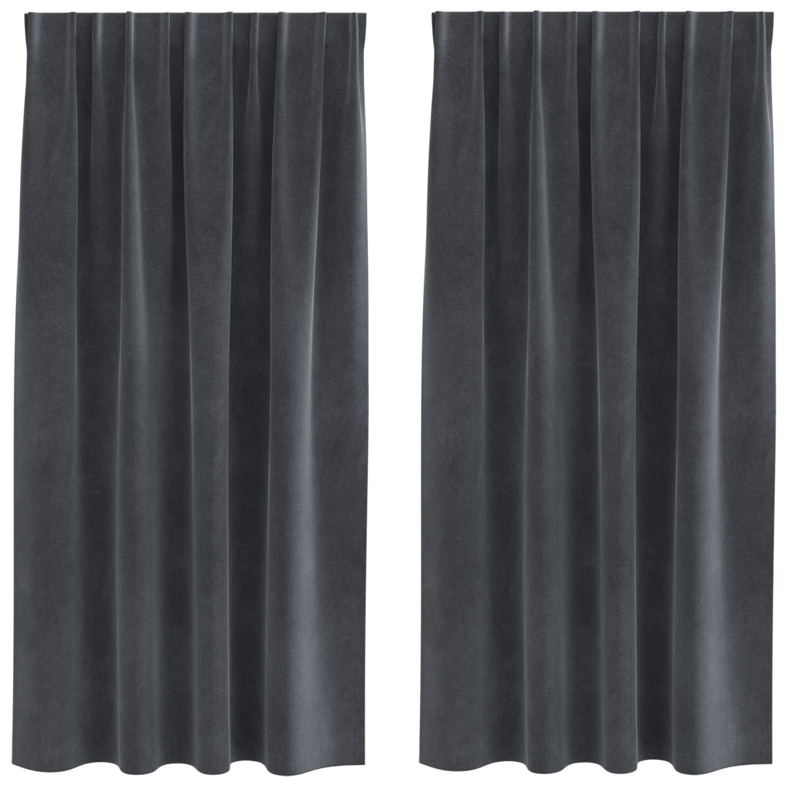 Zwarte-Out Gordijnen Met Bovenband 2 Stuks Lichtgrijs Fluweel Licht Grijs 140 x 175 cm met ingenaaide tape