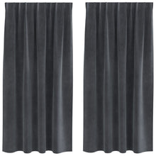 Zwarte-Out Gordijnen Met Bovenband 2 Stuks Lichtgrijs Fluweel Licht Grijs 140 x 175 cm met ingenaaide tape