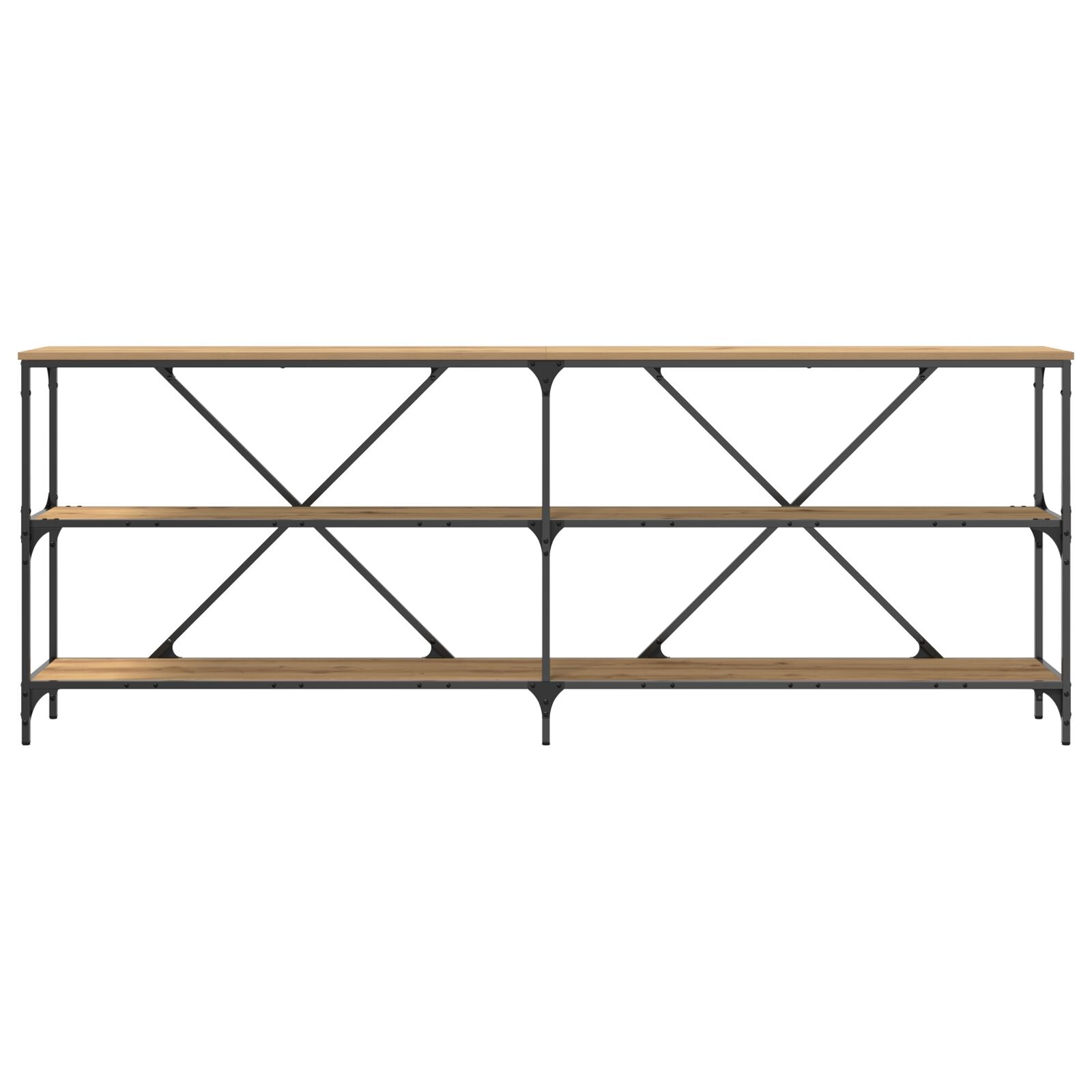 Console Tafel Artisan Eiken 200X30X75 Cm Engineered Hout & Staal