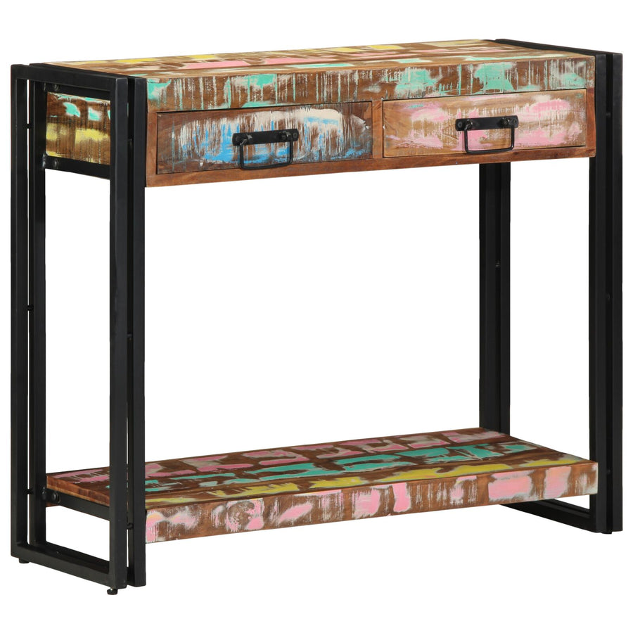 Console Tafel Meerkleurig En Metaal 90 cm Massief gerecycled hout