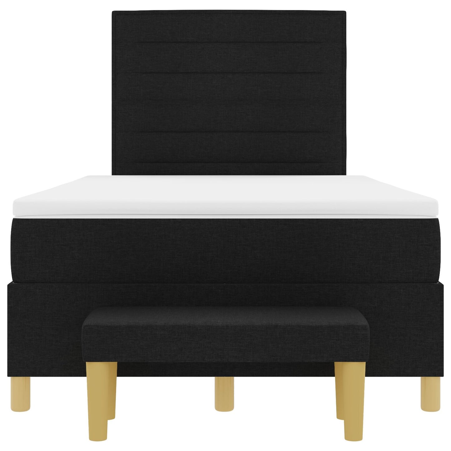 Boxspring Bed Met Matras & Bank Stof Zwart 120 x 200 cm Lijnen ontwerp