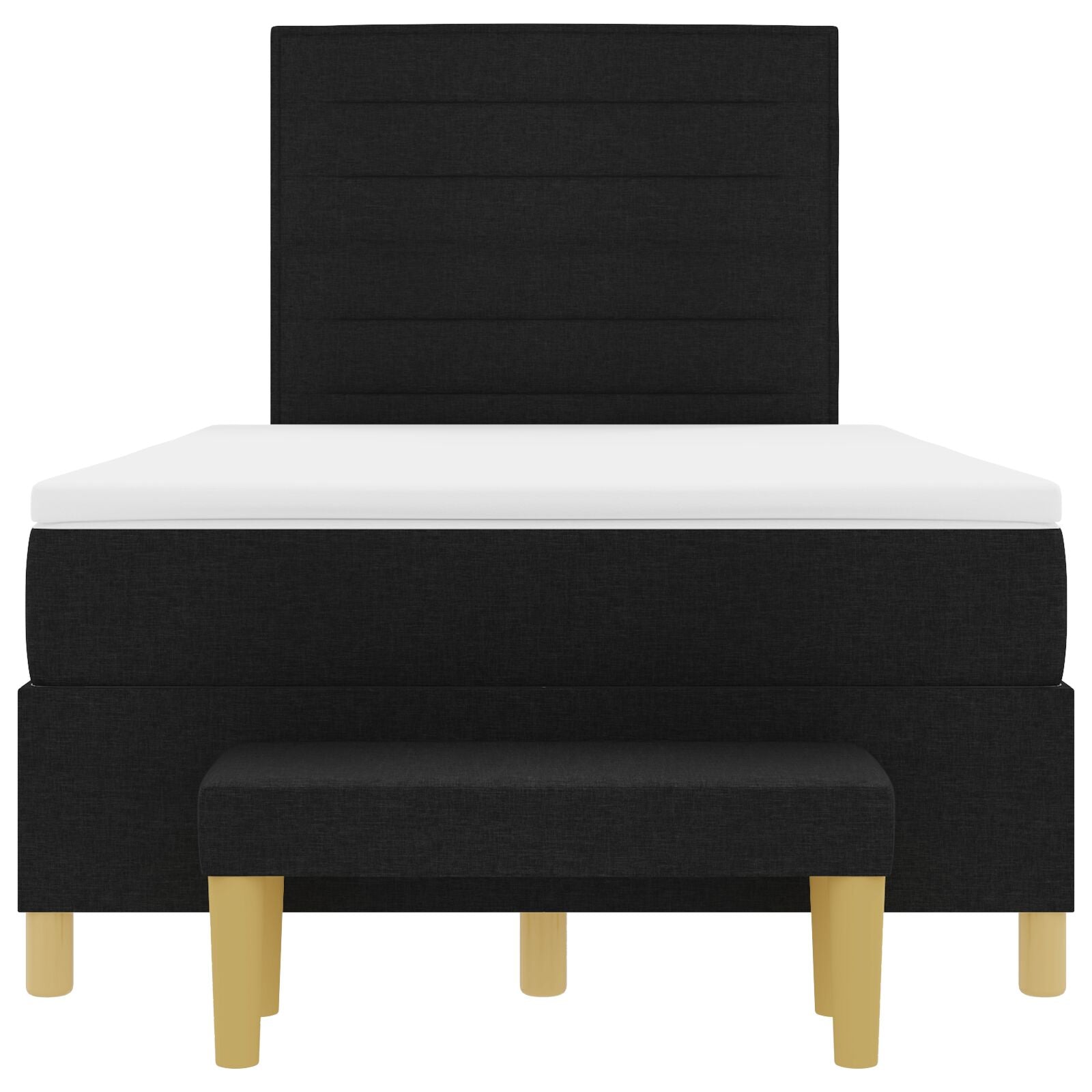 Boxspring Bed Met Matras & Bank Stof Zwart 120 x 200 cm Lijnen ontwerp