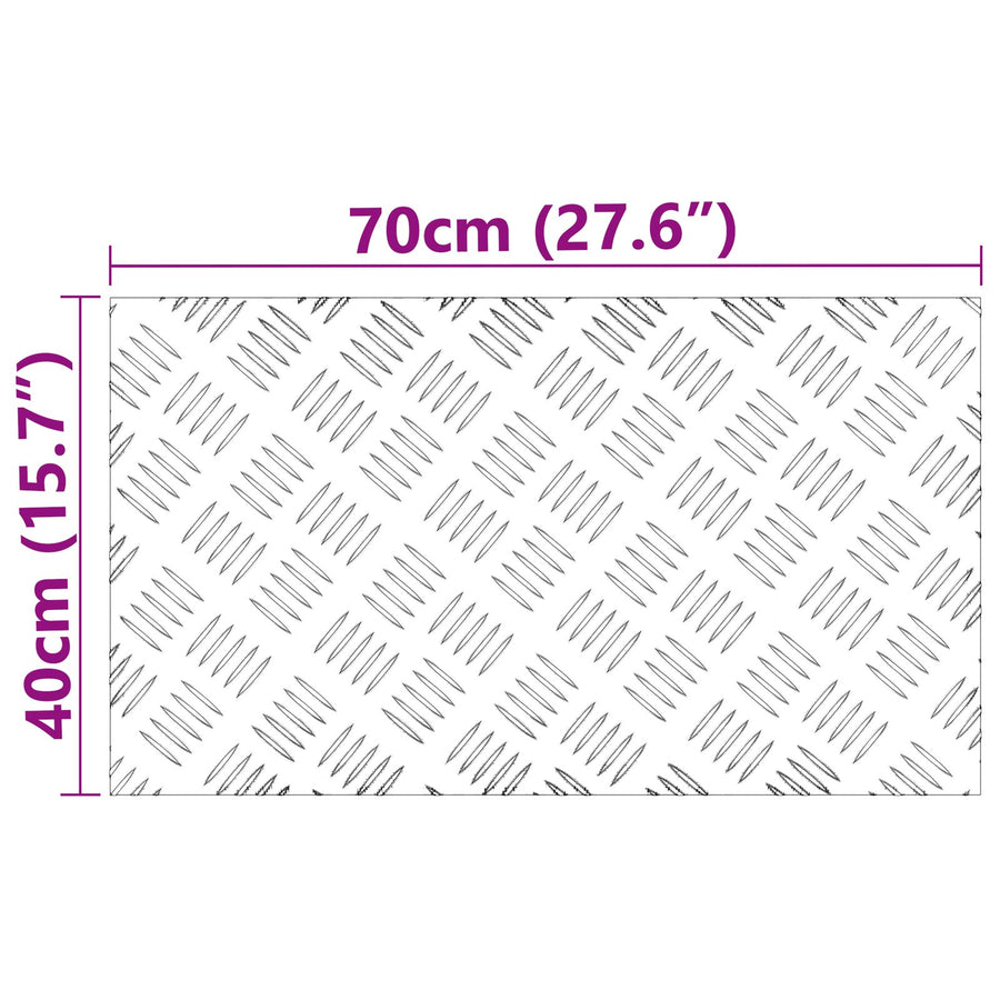 Aluminium Ruitplaten 4 St Antislip 70X40 Cm 70 x 40 x 0.2 cm Rechthoekig
