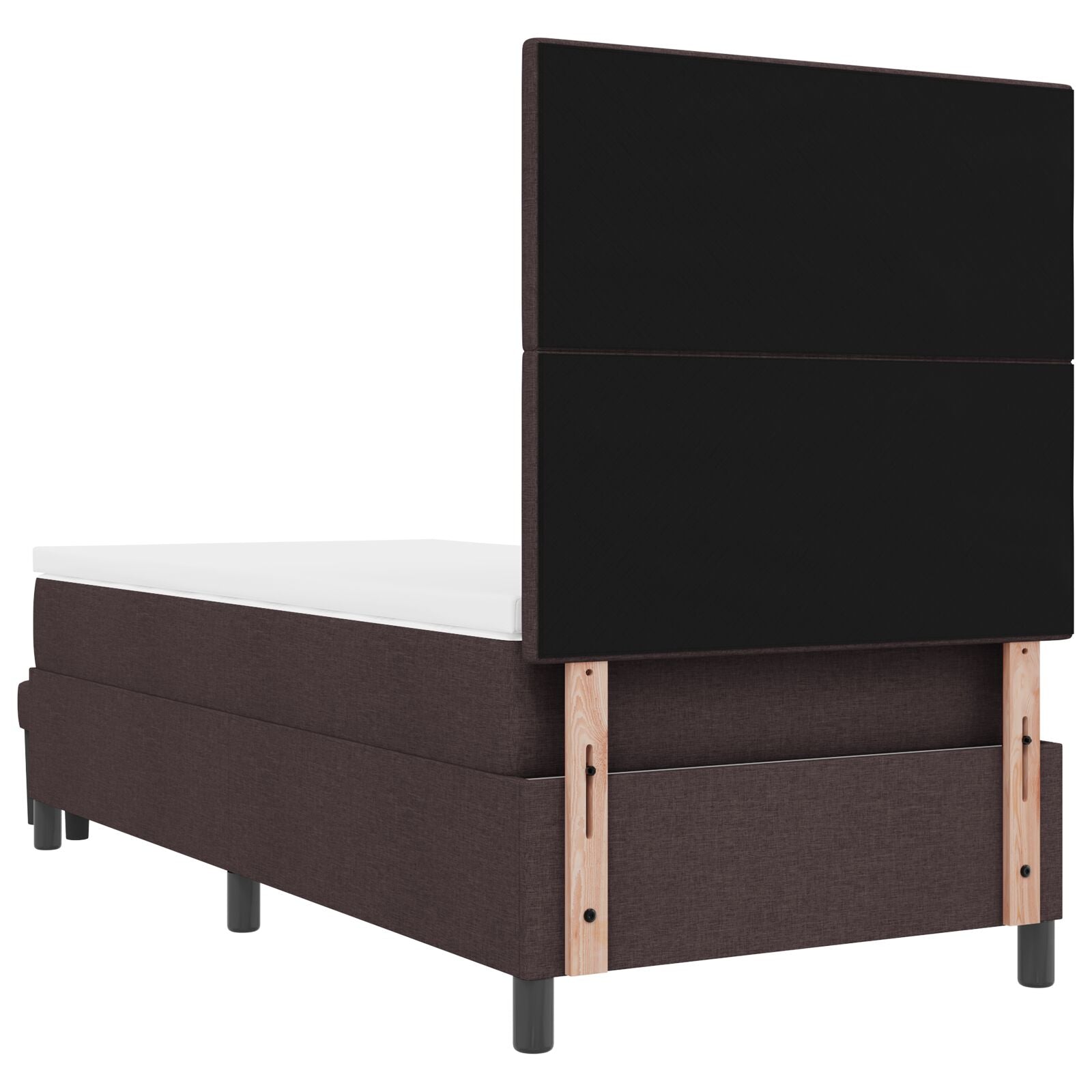 Boxspring Bed Met Matras & Bank Stof Donkerbruin 90 x 200 cm Knoop gestoffeerd