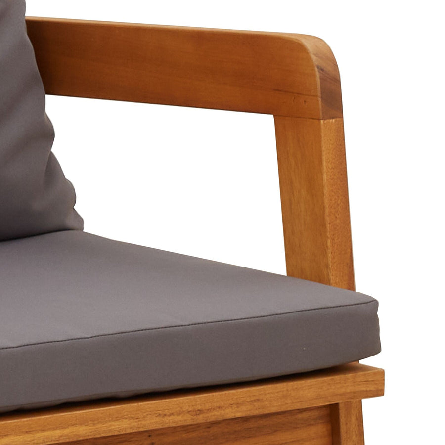 Tuinstoelen 2 Stuks 59,5 X 65 X 71,5 Cm Massief Acaciahout Anthraciet 2x stoel