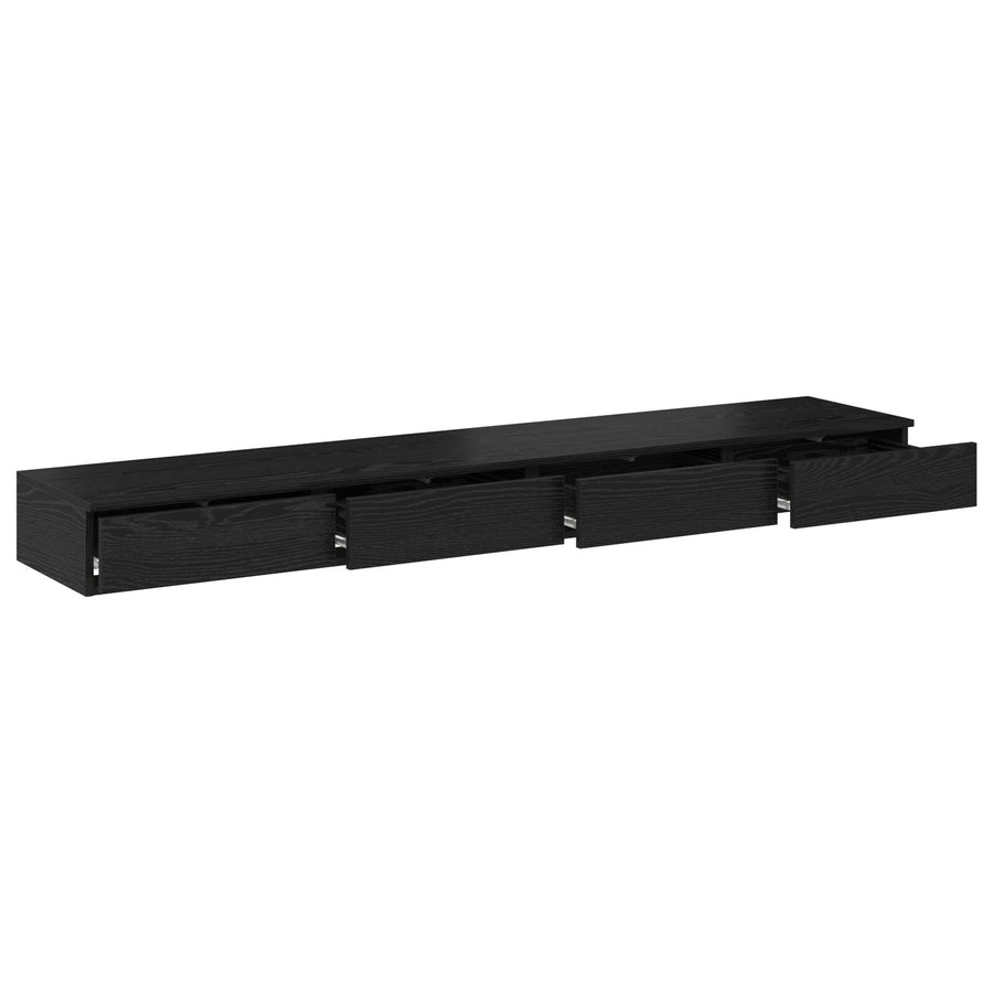 Bedladen Zwart 200X36,5X16,5 Cm Bewerkt Hout Zwart eiken 200 x 36.5 x 16.5 cm