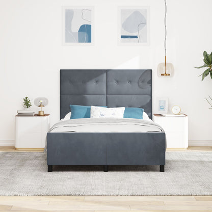 Bedframe Donkergrijs 160X200 Cm Fluweel Crème