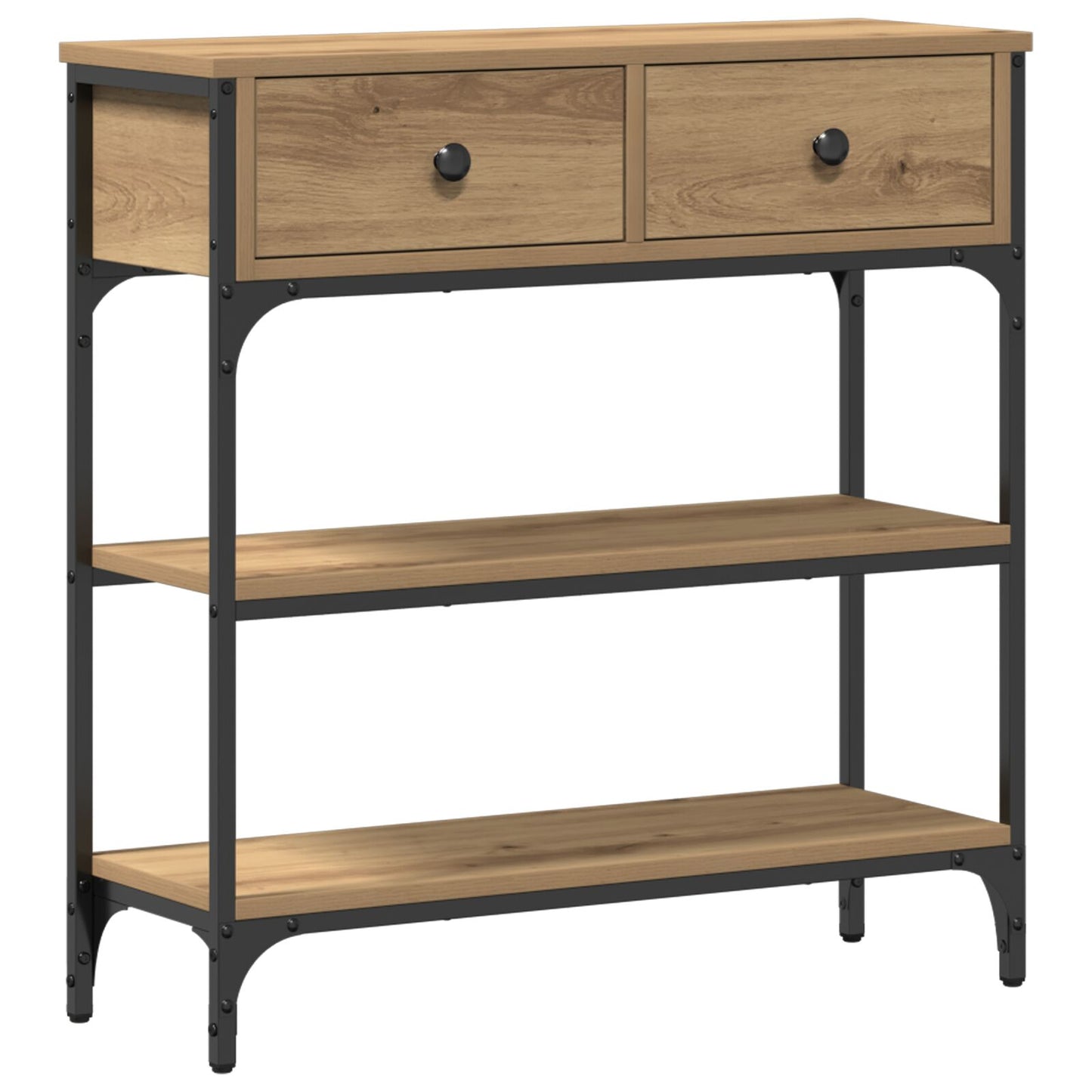Console Tafel Artisan Eiken 72,5X25X75 Cm Engineered Hout & Staal