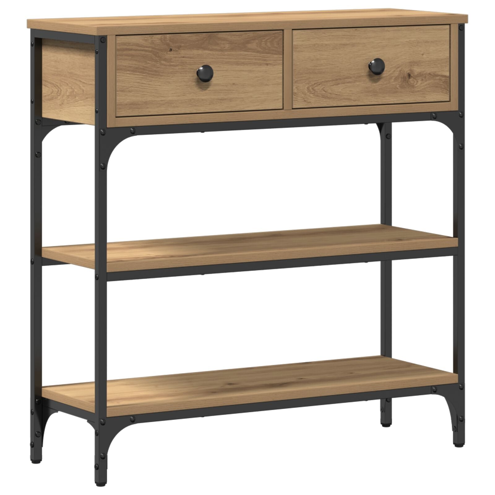 Console Tafel Artisan Eiken 72,5X25X75 Cm Engineered Hout & Staal