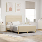 Bedframe 140x200 cm stof crème