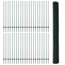 Omheining Posten 11 stuks U-Kanaal Groen 160 cm Staal, vidaXL Zeshoekige Omheining Groen 1.6x100 m Staal