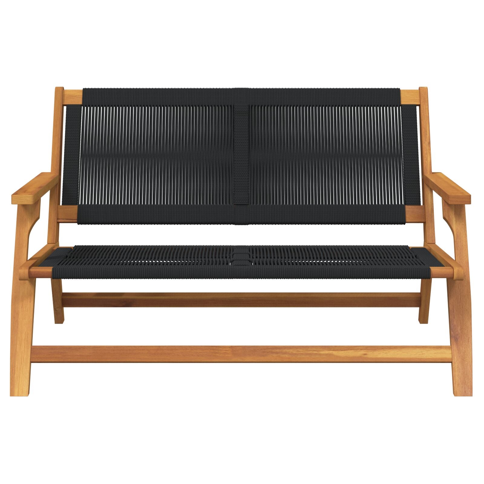 Tuin 76X122X73 Cm Massief Acaciahout Zwart Bank