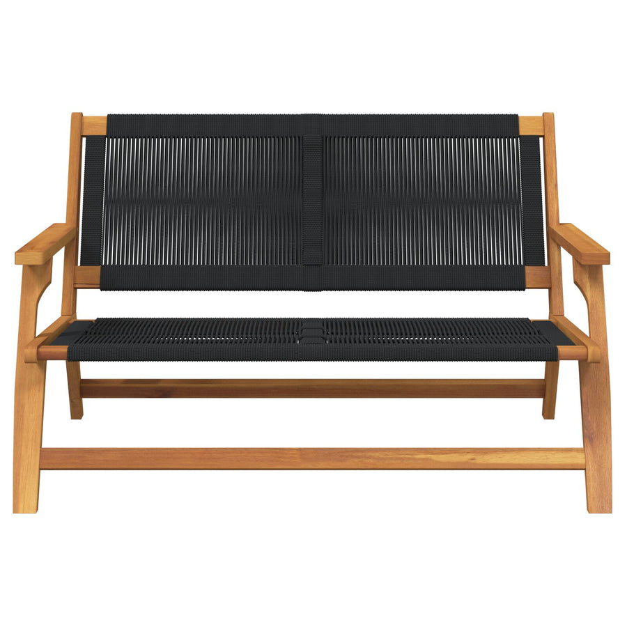 Tuin 76X122X73 Cm Massief Acaciahout Zwart Bank
