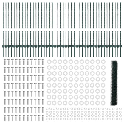 Omheining Posts 11 Stuks U-Channel Groen 100 Cm Staal,  Hexagon Omheining Groen 1X100 M Staal