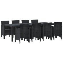 9-Delige Tuin Eettafel Set Anthraciet Poly Rattan