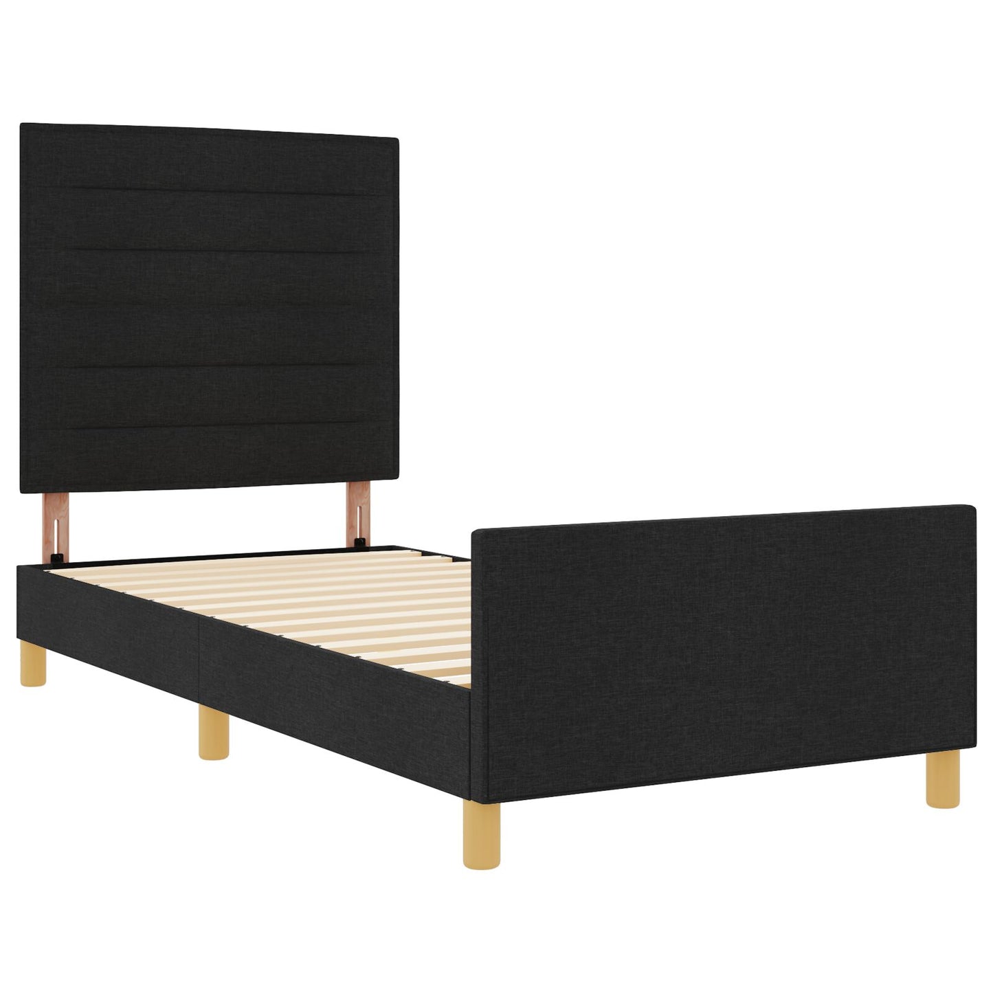 Zwarte Stoffen Bedombouw 90X190 Cm Crème