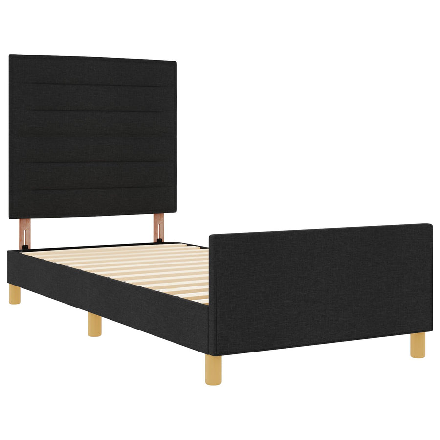 Zwarte Stoffen Bedombouw 90X190 Cm Crème