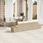 Garden Sofa Set with Cushions 9 pcs Beige and Cream Poly Rattan