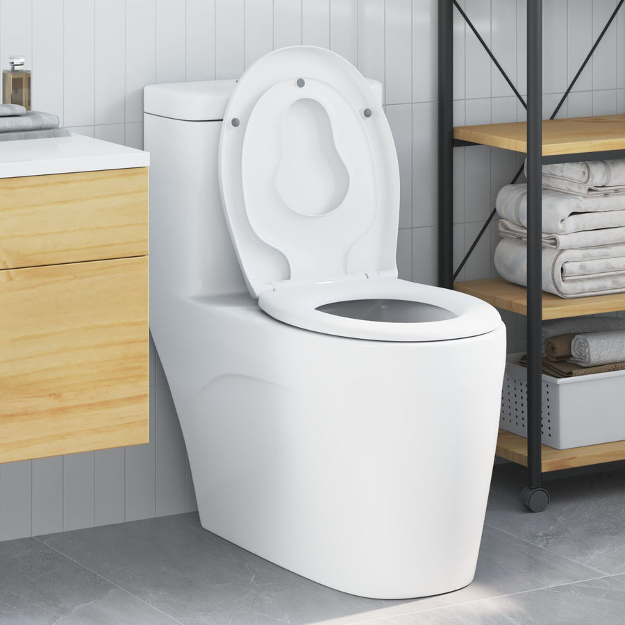 Familie Toiletbril Met Kindertoiletbril Snelle Release Duroplast Wit