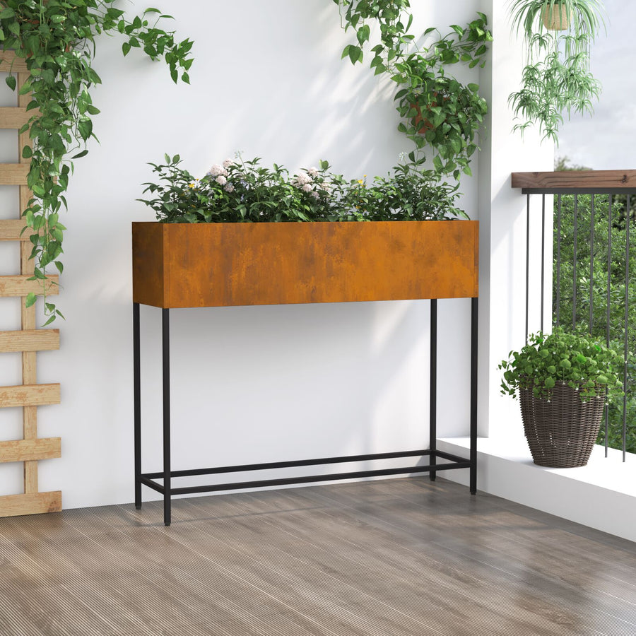 Verhoogde Tuinbak Verweerd staal 100 x 26 x 82 cm