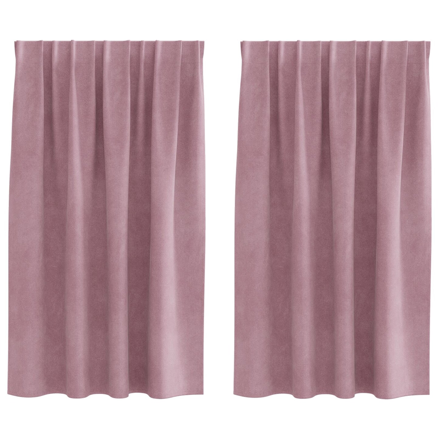 Blackout Gordijnen Met Topband 2 Stuks Velours Donkerroze 140 x 140 cm met ingenaaid tape