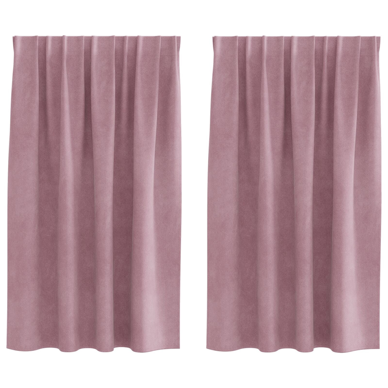 Blackout Gordijnen Met Topband 2 Stuks Velours Donkerroze 140 x 140 cm met ingenaaid tape