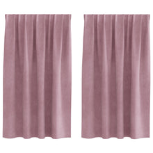 Blackout Gordijnen Met Topband 2 Stuks Velours Donkerroze 140 x 140 cm met ingenaaid tape