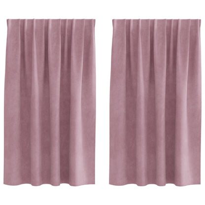 Blackout Gordijnen Met Topband 2 Stuks Velours Donkerroze 140 x 140 cm met ingenaaid tape