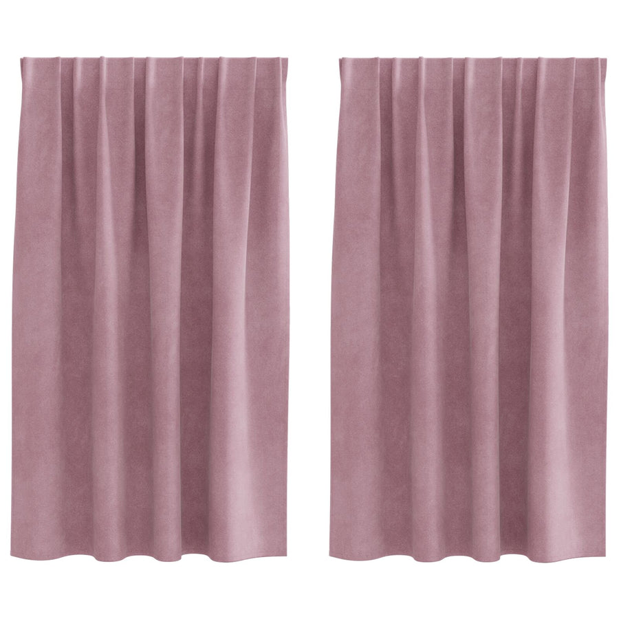 Blackout Gordijnen Met Topband 2 Stuks Velours Donkerroze 140 x 140 cm met ingenaaid tape