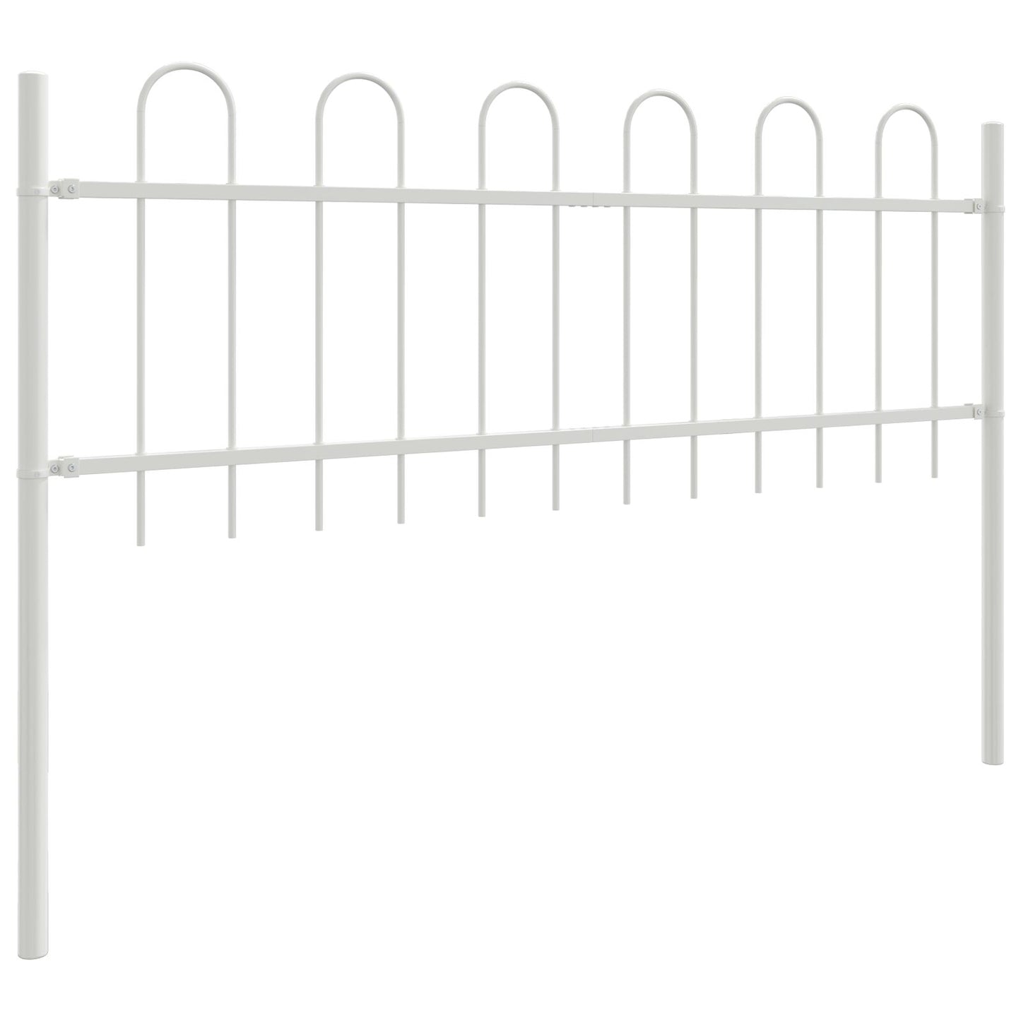 Tuinhek Met Hoepel Top 15,3X0,6 M Staal Wit 0.6 m 15.3 m