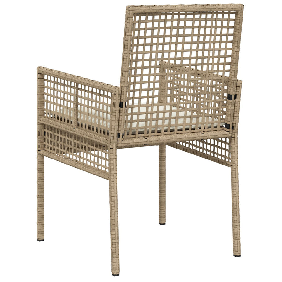 Tuinstoelen 2 Stuks Met Kussens Poly Rattan Gemengd beige en crème