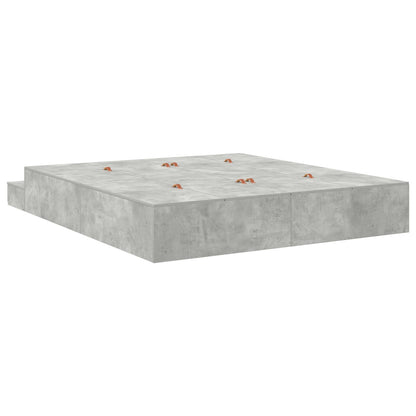 Opslagbedframe Beton Grijs 180X200 Cm Artisanaal Eiken