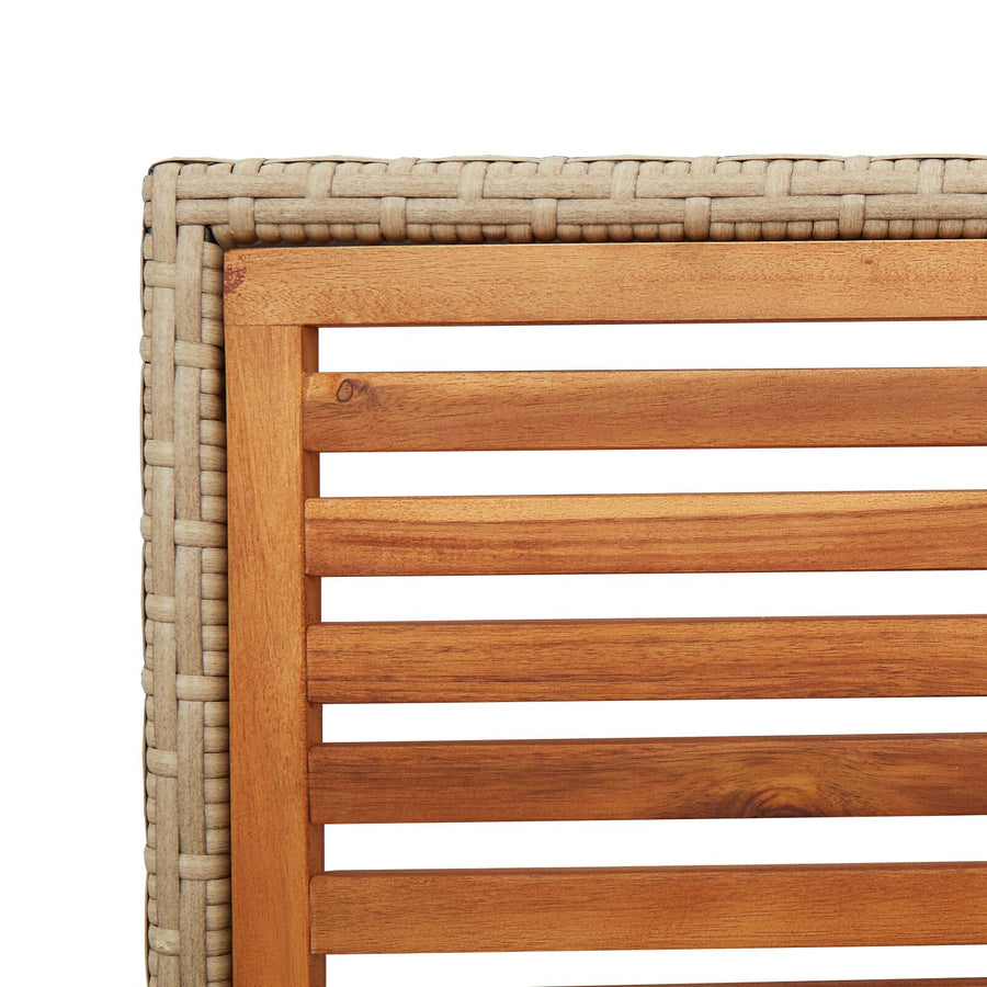 Stapelbare Tuinstoelen Met Kussens - 2 Stuks - - Poly Rattan Beige Hout