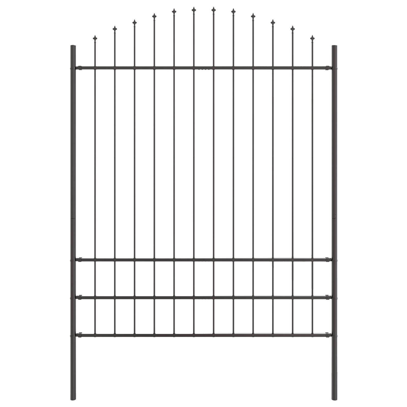 Tuinafscheiding Met Hoektop 13,6X2 M Staal Grijs 13,6 m 175-200 cm
