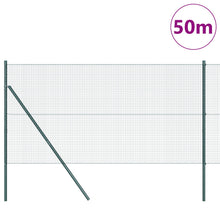 Gelaste Draadomheining Met 13 Palen Groen 1.4X50 M Staal Gegalvaniseerd Staal