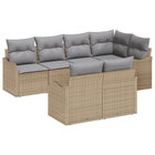 Loungeset poly rattan beige 5-delig