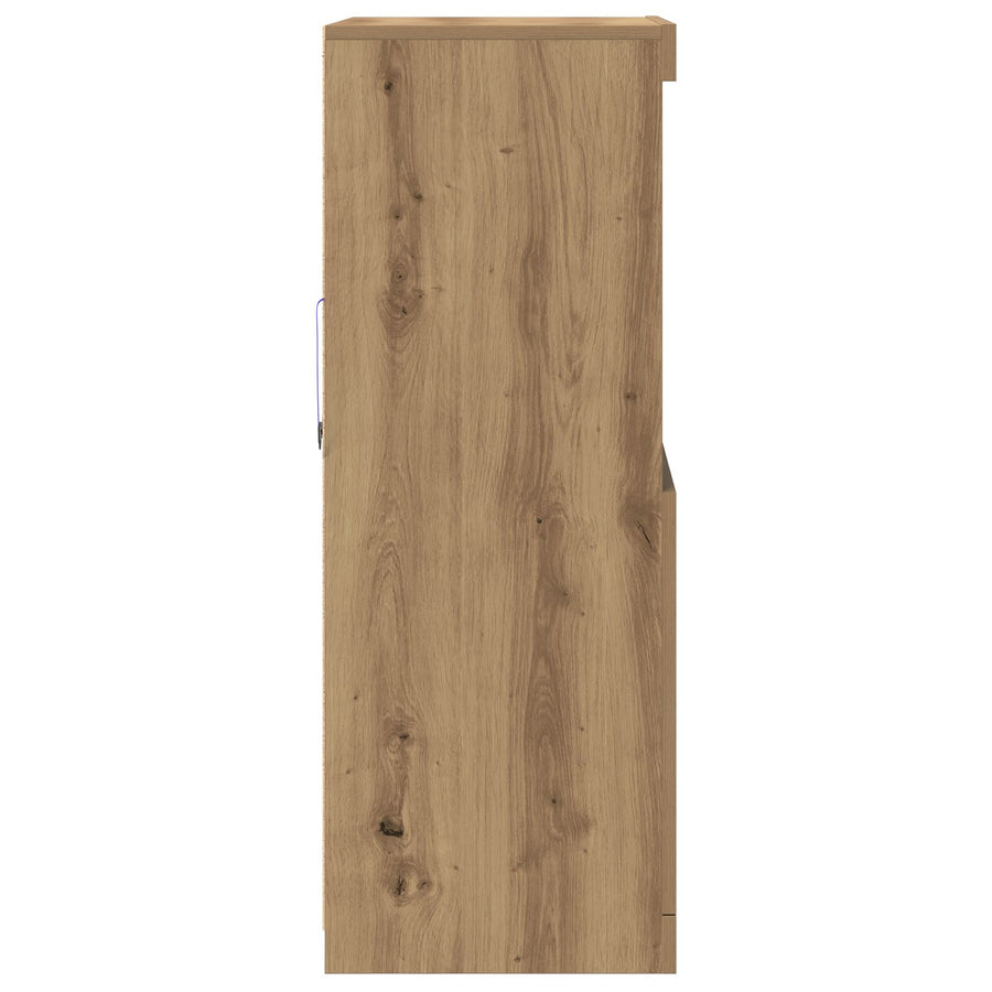 Dressoir Met Led-Verlichting 60X37X100 Cm Artisan eiken