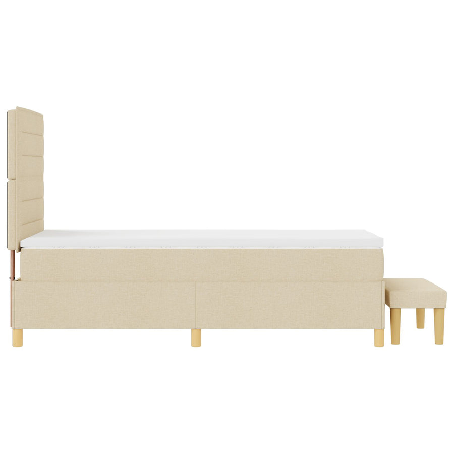 Boxspringbed Met Matras En Bank Stof Crème 100 x 200 cm Lijnontwerp
