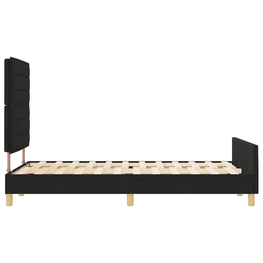 Bedframe Zwart 140X190 Cm Stof Crème