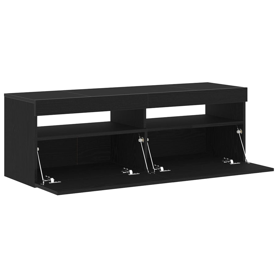 Tv-Kast Met Led Zwart Eiken 120X35X40 Cm Bewerkt Hout